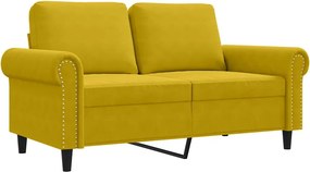 vidaXL kétszemélyes sárga bársony kanapé 120 cm