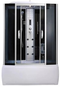 Emilia 85x150 cm hidromasszázs kádkabin elektronikával Black