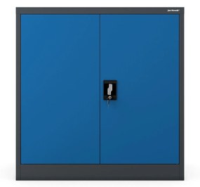 Alacsony fém irattartó szekrény BEATA, 900 x 930 x 400 mm, antracit-kék