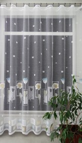 Mg Függöny Virág 2021 Fehér kol 250cm Minőség 0,5m