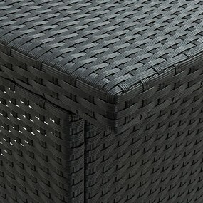 3 részes fekete polyrattan bárszett