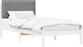 vidaXL Ágykeret Kárpitozott Fejtámlával Világosszürke 90 x 200 cm