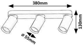 Rabalux 73077 - Spotlámpa MIRINA 3xGU10/5W/230V arany
