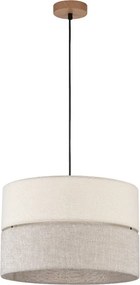 TK LIGHTING 5772 ECO Ernyős Függesztett Lámpa Fekete, Világos Fa E27 IP20