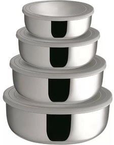 Florina 4 részes rozsdamentes acél tál készlet