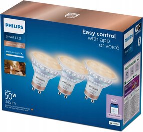 Led izzó GU10 4.7W 50W Tw Intelligens Smart WiFi WiZ Philips 3 db