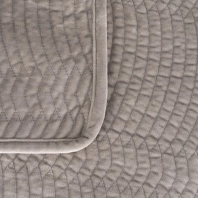 Szürke bársony steppelt ágytakaró 230x260 cm – Ixia