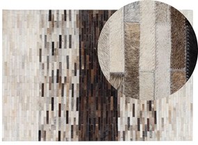 Modern Barna És Bézs Bőrszőnyeg 140 x 200 cm SINNELI Beliani