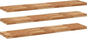 vidaXL 3 db olajbevonatú tömör akácfa függőpolc 160 x 30 x 4 cm