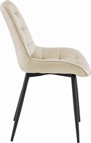 AKCIÓ Bézs bársony szék BERA fekete lábakkal II. osztály