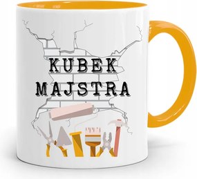 Sárga Építőipari Bögre Barkácsoló Ajándék fényképes nyomtatással