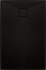 Deante Correo, négyszögletes gránit zuhanytálca 120x90x3,5 cm, fekete, KQR_N43B