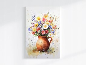 Poszter Dekoráció Színes Virágok Csokor Kancsó 40x60