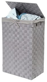 Laundry Basket Linen szürke, fedeles szennyeskosár, magasság 60 cm - Compactor