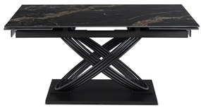 Fekete Márványhatású Bővíthető Kermámia Asztal. IBIZA 160-240 cm