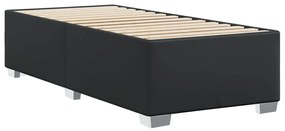 fekete műbőr ágykeret 90x190 cm