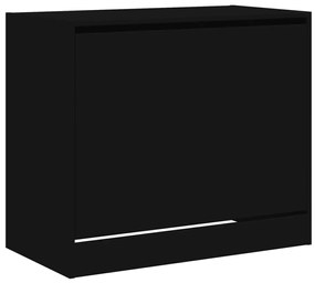 fekete szerelt fa cipőszekrény 80x42x69 cm