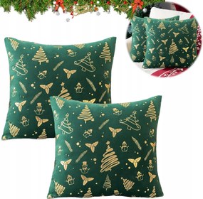 Párnahuzat 40x40 dekoratív karácsonyi velúr zöld karácsonyfa