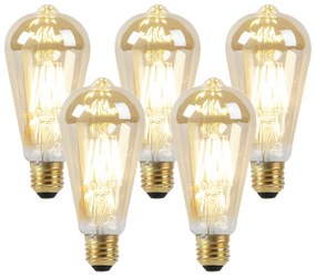 5 db E27 LED-es lámpa, fényerős vagy meleg arany 8W 806 lm 2000-2700K