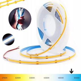 Cob Led Szalag Hideg 6000K Fényvonal Pont Nélküli Neon 1M 6000K 12V 11W/m