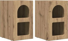 vidaXL Éjjeli asztal 2 pcs Artisan tölgy 29,5 x 33,5 x 50 cm Faanyag