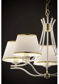 Jupiter 2084 - láncos csillár SAMBA 5xE27/15W/230V fehér/arany