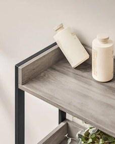 3 Szintes WC/mosógép fölé helyezhető polc szürkés-bézs és fekete színben