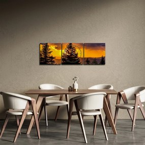 Kép - tűlevelűek (órával) (90x30 cm)
