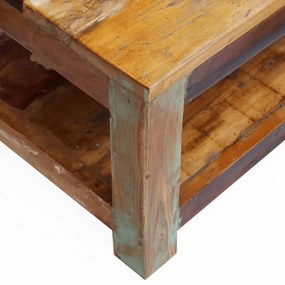 tömör újrahasznosított fa dohányzóasztal 90 x 45 x 35 cm