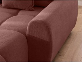 Terrakotta színű sarokkanapé (jobb oldali-heverő résszel) Albane – Ropez