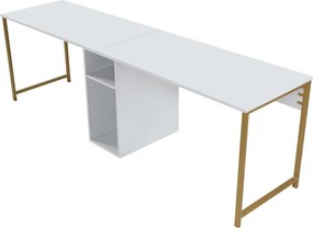 Twin Study Desk - fehér/arany íróasztal