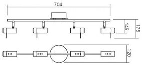 Redo 04-332 - SLIM LED spotlámpa 4xLED/4W/230V, fényes króm
