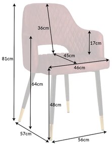 Design szék Laney piros bársony