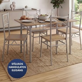 PAUL étkezőgarnitúra, 5 részes, tölgyfa Jurhan