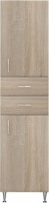 Bianca Plus 45 magas szekrény 2 ajtóval, 2 fiókkal, sonoma tölgy színben, jobbos