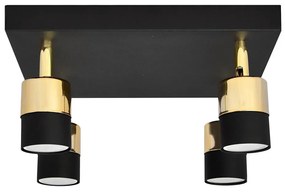 LED Spotlámpa TUBSSON 4xGU10/4,8W/230V fekete/arany