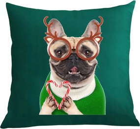 Karácsonyi Bulldog párna párnahuzat