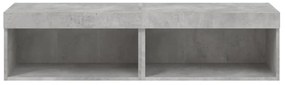 2 db betonszürke TV-szekrény LED-világítással 60 x 30 x 30 cm