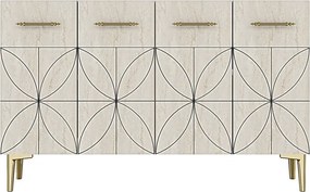 Eliz 120 - White, Travertine