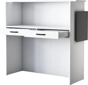 Recepciós pult LED világítással 110x40x110 cm, Fehér