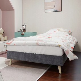 Egyszerű ágykeret 90*200 cm egyszemélyes ágy gyerekágy szürke