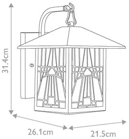 Elstead QZ-INGLENOOK2-M-Kültéri fali lámpatest INGLENOOK 1xE27/60W/230V IP44
