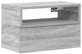 Szürke sonoma falra szerelhető éjjeliszekrény 45x26x28,5 cm