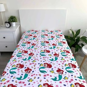 Disney Hercegnők Ariel gumis lepedő 90x200 cm