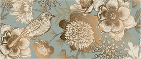 Kép - Kert egy madárral (120x50 cm)