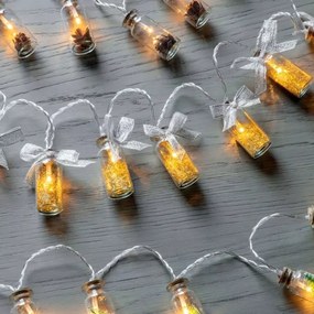 10 LEDes Arany Üvegcsoda Fényfüzér 120 cm