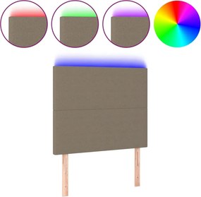 vidaXL tópszínű szövet LED-es fejtámla 90x5x118/128 cm