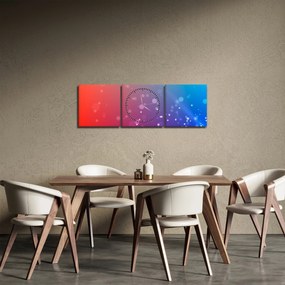 Modern absztrakt kép (órával) (90x30 cm)