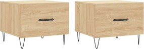 vidaXL 2 db sonoma tölgy szerelt fa dohányzóasztal 50 x 50 x 40 cm