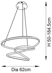 Endon 97632 - DUNE kábeles LED csillár LED/47,5W/230V 3000K fekete